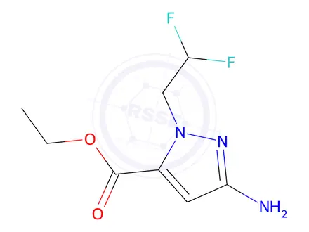 Chemical structure of Ethyl 3-amino-1-(2,2-difluoroethyl)-1H-pyrazole-5-carboxylate