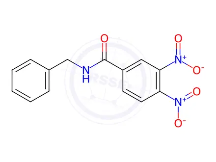 Chemical structure of N-benzyl-3,4-dinitrobenzamide