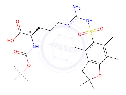 Chemical structure of Boc-D-Arg(Pbf)-OH