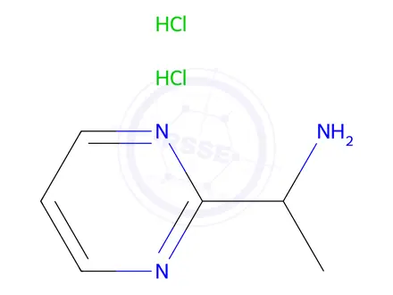 Chemical structure of 2-Pyrimidinemethanamine, α-methyl-, hydrochloride (1:2)