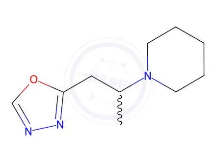 Chemical structure of 1-[1-Methyl-1-(1,3,4-oxadiazol-2-yl)ethyl]piperidine