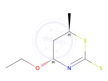 Chemical structure of 4H-1,3-Thiazine,4-ethoxy-5,6-dihydro-6-methyl-2-(methylthio)-,(4R,6R)-rel-(9CI)