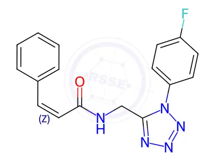 Chemical structure of N-((1-(4-Fluorophenyl)-1H-tetrazol-5-yl)methyl)-3-phenylacrylamide
