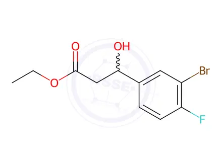 Chemical structure of Ethyl 3-(3-bromo-4-fluorophenyl)-3-hydroxypropanoate