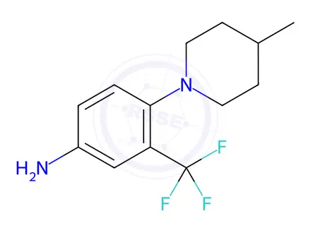 Chemical structure of 4-(4-Methyl-1-piperidinyl)-3-(trifluoromethyl)-phenylamine