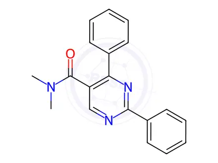 Chemical structure of N,N-dimethyl-2,4-diphenylpyrimidine-5-carboxamide