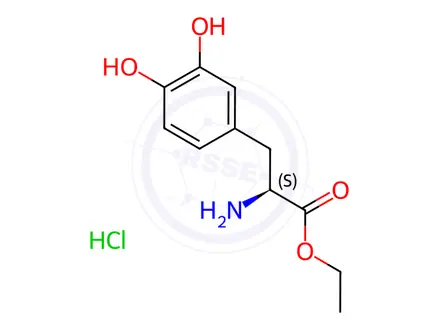 Chemical structure of L-DOPA Ethyl Ester Hydrochloride