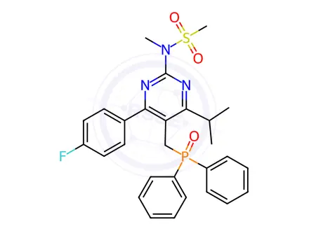 Chemical structure of N-(5-((Diphenylphosphoryl)methyl)-4-(4-fluorophenyl)-6-isopropylpyrimidin-2-yl)-N-methylmethanesulfonamide