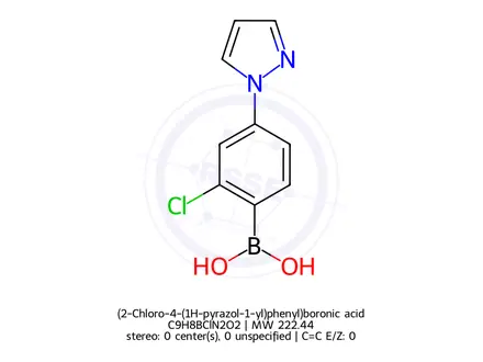Chemical structure of (2-Chloro-4-(1H-pyrazol-1-yl)phenyl)boronic acid
