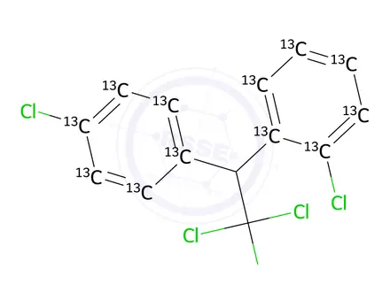 Chemical structure of 2,4 ́-DDT 13C12 100 μg/mL in Acetone