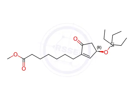 Chemical structure of (3R)-5-Oxo-3-[(triethylsilyl)oxy]-1-cyclopentene-1-heptanoic Acid Methyl Ester