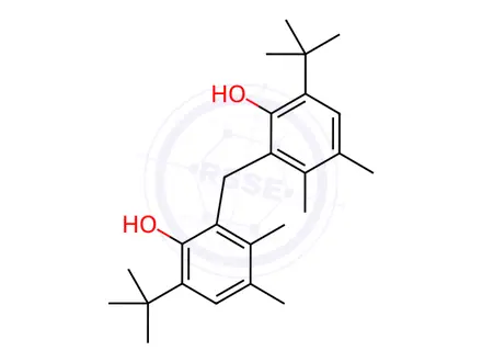 Chemical structure of 2,2'-methylenebis[6-tert-butyl-3,4-xylenol]