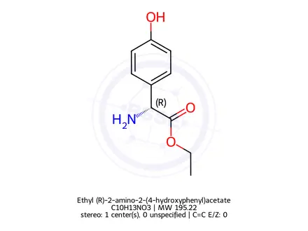 Chemical structure of Ethyl (R)-2-amino-2-(4-hydroxyphenyl)acetate