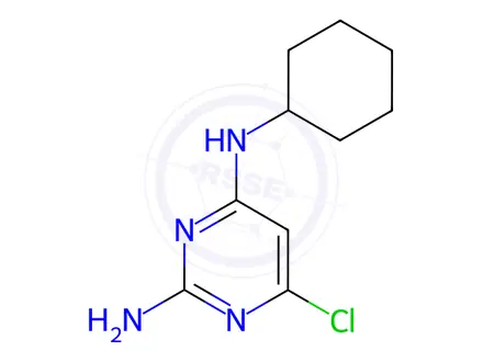 Chemical structure of 6-chloro-N~4~-cyclohexylpyrimidine-2,4-diamine