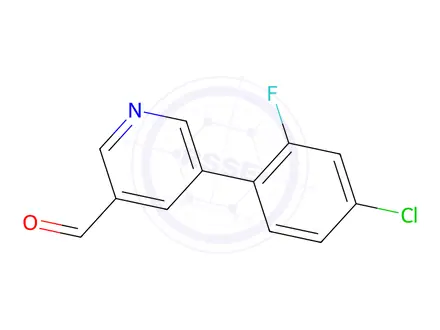 Chemical structure of 5-(4-Chloro-2-fluorophenyl)nicotinaldehyde