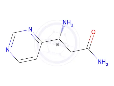 Chemical structure of (R)-3-Amino-3-(pyrimidin-4-yl)propanamide