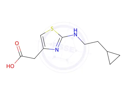 Chemical structure of 2-(2-[(2-Cyclopropylethyl)amino]-1,3-thiazol-4-yl)acetic acid