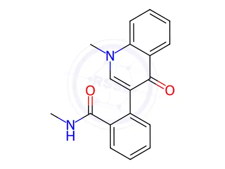 Chemical structure of N-methyl-2-(1-methyl-4-oxo-1,4-dihydroquinolin-3-yl)benzamide