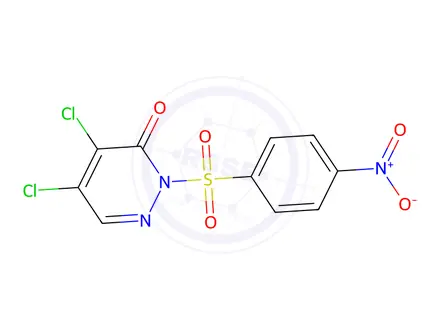 Chemical structure of 4,5-dichloro-2-(4-nitrophenyl)sulfonyl-pyridazin-3-one