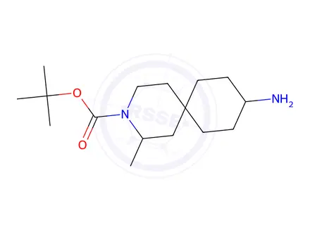 Chemical structure of Tert-butyl 9-amino-2-methyl-3-azaspiro[5.5]Undecane-3-carboxylate