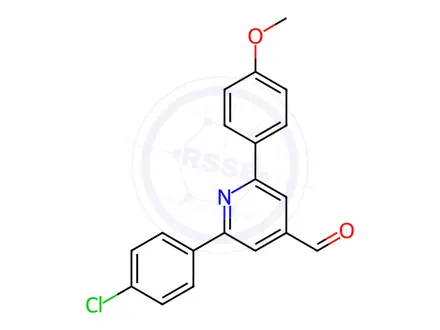Chemical structure of JR-9176, 2-(4-Chlorophenyl)-6-(4-methoxyphenyl)pyridine-4-carbaldehyde, 97%