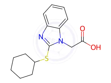 Chemical structure of [2-(Cyclohexylthio)-1H-benzimidazol-1-yl]-acetic acid
