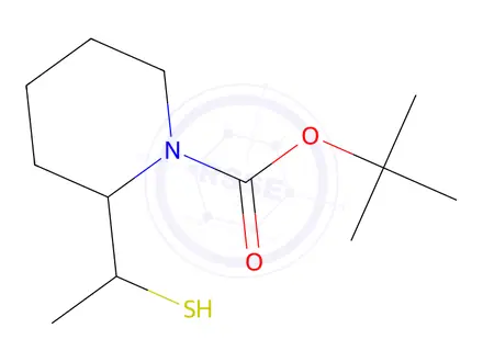 Chemical structure of tert-Butyl 2-(1-mercaptoethyl)piperidine-1-carboxylate