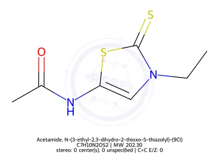Chemical structure of Acetamide, N-(3-ethyl-2,3-dihydro-2-thioxo-5-thiazolyl)-(9CI)