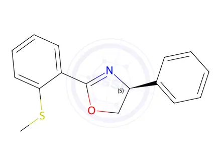 Chemical structure of (S)-2-(2-(Methylthio)phenyl)-4-phenyl-4,5-dihydrooxazole