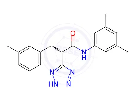 Chemical structure of N-(3,5-Dimethylphenyl)-3-(3-methylphenyl)-2-(2H-1,2,3,4-tetrazol-5-yl)propanamide