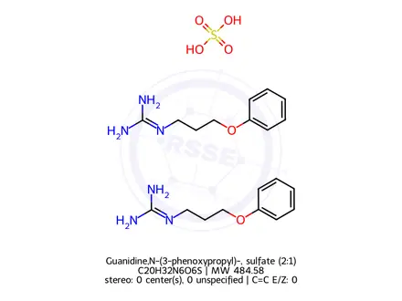 Chemical structure of Guanidine,N-(3-phenoxypropyl)-, sulfate (2:1)