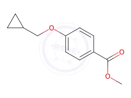 Chemical structure of Benzoic acid, 4-(cyclopropylmethoxy)-, methyl ester