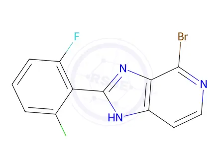 Chemical structure of 4-Bromo-2-(2-chloro-6-fluorophenyl)-3H-imidazo[4,5-c]pyridine