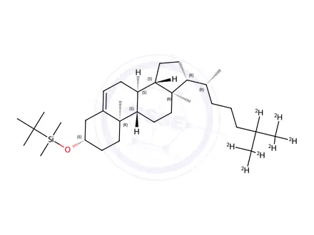 Chemical structure of 3-O-tert-Butyldimethylsilyl Cholesterol-d7