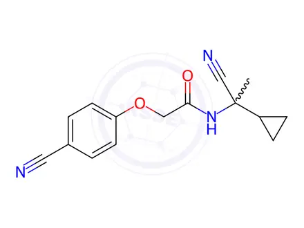 Chemical structure of N-(1-Cyano-1-cyclopropylethyl)-2-(4-cyanophenoxy)acetamide