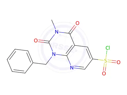 Chemical structure of 1-Benzyl-3-methyl-2,4-dioxo-1,2,3,4-tetrahydropyrido[2,3-d]pyrimidine-6-sulfonyl chloride