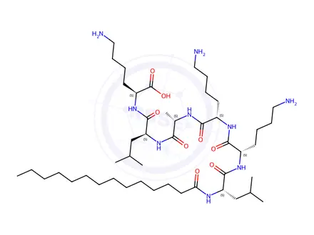 Chemical structure of Myristoyl Hexapeptide 16
