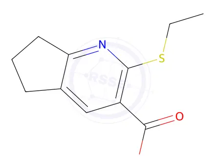Chemical structure of 2-(Ethylthio)-6,7-dihydro-5H-cyclopenta[b]pyridine-3-carboxylic acid