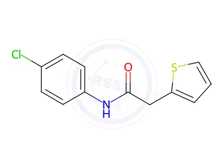 Chemical structure of N-(4-Chlorophenyl)-2-(thiophen-2-yl)acetamide