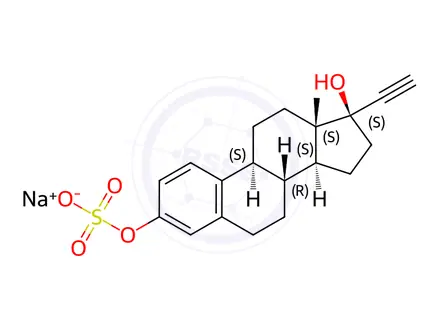 Chemical structure of Ethynyl Estradiol 3-Sulfate Sodium Salt