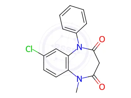 Chemical structure of Clobazam (1 mg/ml in Methanol)