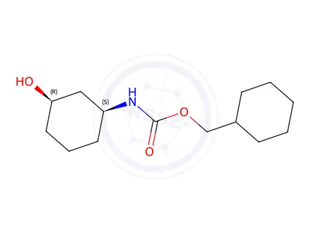 Chemical structure of benzyl N-[(1S,3R)-3-hydroxycyclohexyl]carbamate