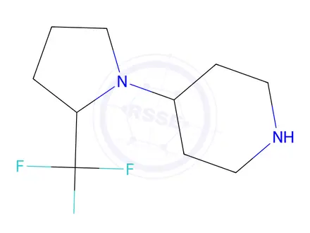 Chemical structure of 4-[2-(Trifluoromethyl)-1-pyrrolidinyl]-piperidine