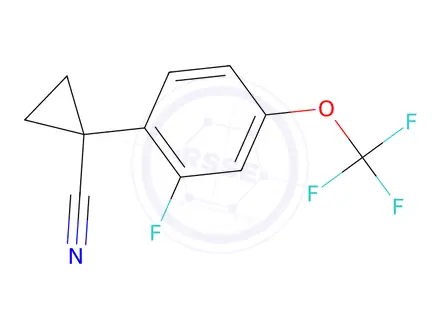 Chemical structure of 1-(2-Fluoro-4-(trifluoromethoxy)phenyl)cyclopropane-1-carbonitrile