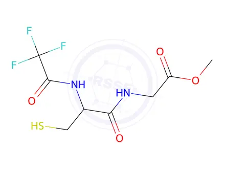 Chemical structure of (R)-Methyl 2-(3-mercapto-2-(2,2,2-trifluoroacetamido)propanamido)acetate