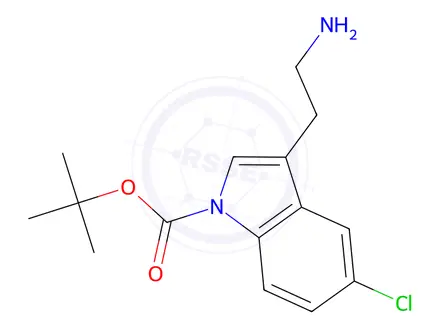 Chemical structure of tert-Butyl 3-(2-aminoethyl)-5-chloro-1h-indole-1-carboxylate