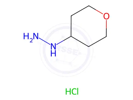 Chemical structure of (Tetrahydro-2H-pyran-4-yl)hydrazine hydrochloride