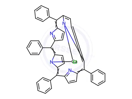 Chemical structure of gallium(III) 5,10,15,20-(tetraphenyl)porphyrin chloride