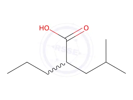Chemical structure of 4-Methyl-2-propylpentanoic Acid