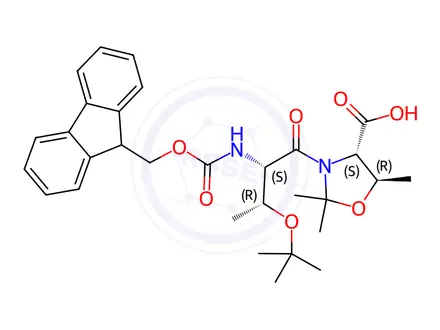 Chemical structure of Fmoc-Thr(tBu)-Thr(Psi(Me, Me)pro)-OH